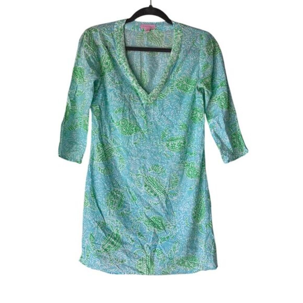 Lilly Pulitzer XS Courtney Tunic Dress Multicolor Get Crackin Print
